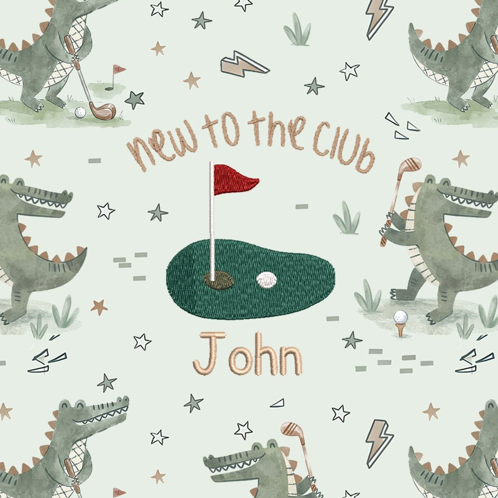 Personalized Embroidered Name Crocodile Golf