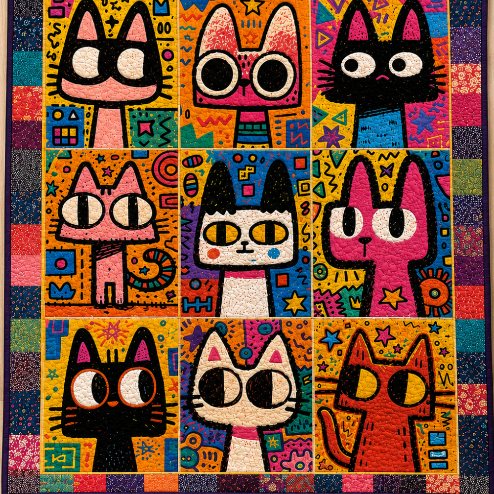 Meow Squad Quilt Bedding