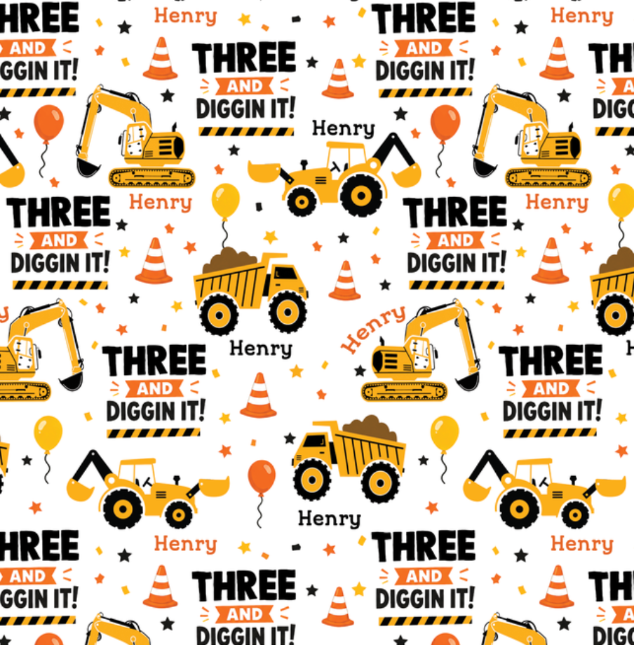 Personalized Birthday Construction Truck Diggin It
