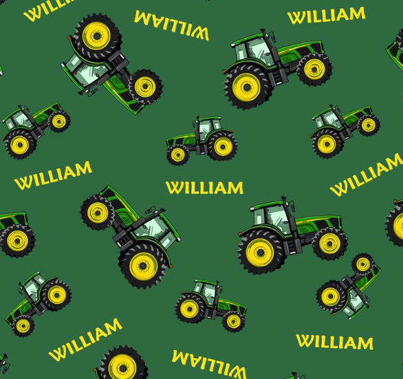 Custom Name Green Tractors Matching Daddy & Me