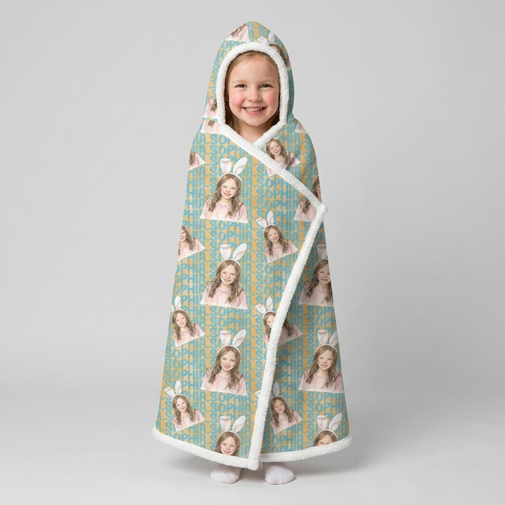 Colorful Kids Name Bamboo Blanket Hoodie