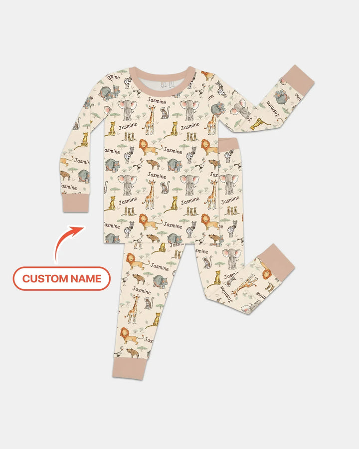 Zweiteiliges Langarm-Pyjama-Set mit Sommerfrüchten