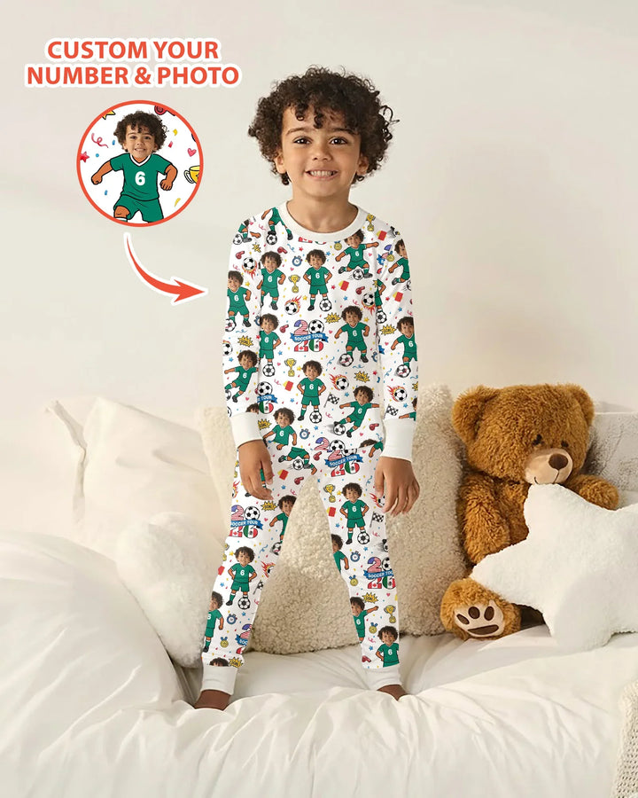 Zweiteiliges Langarm-Pyjama-Set mit Sommerfrüchten