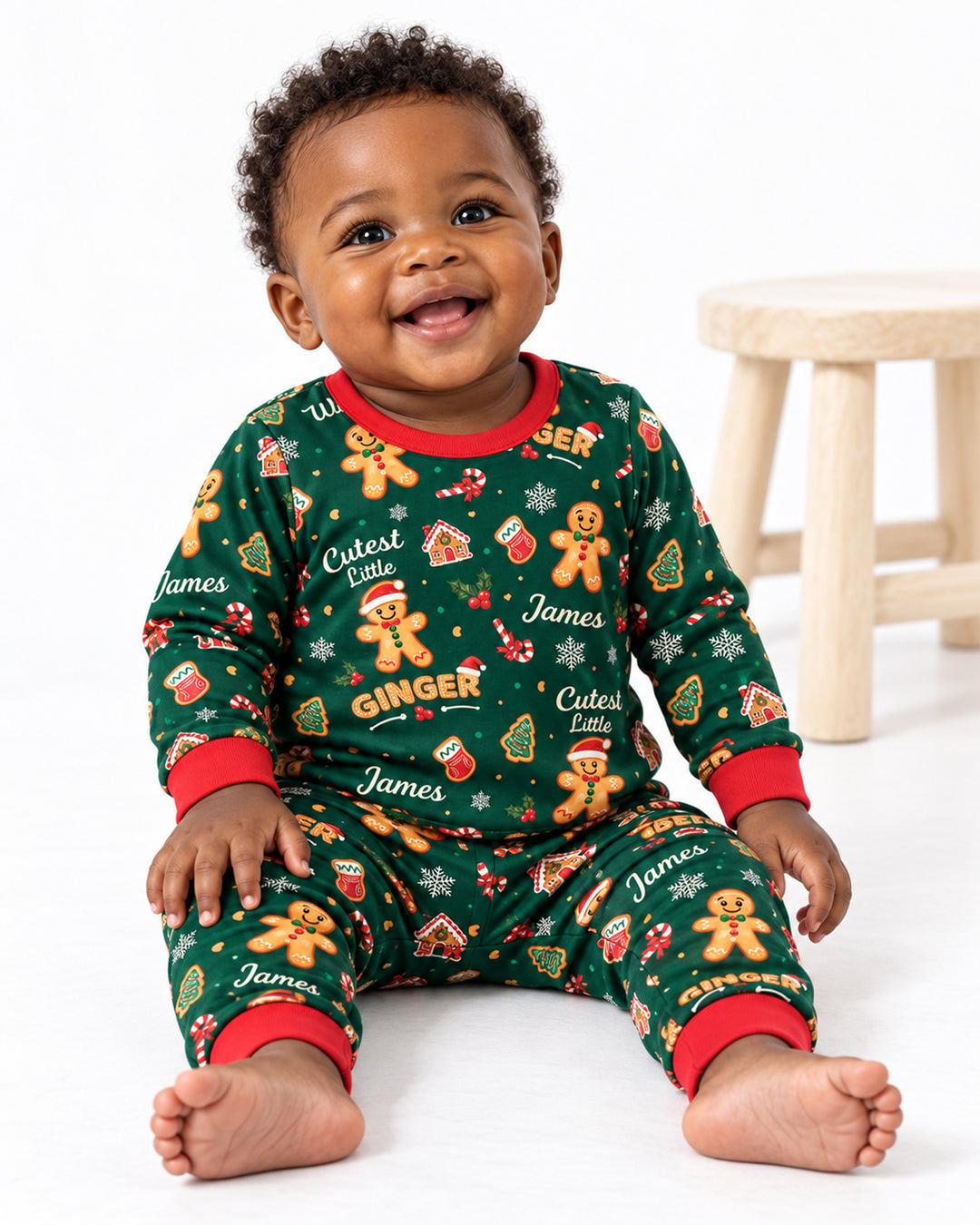 Custom Name Cutest Little Ginger Bamboo Two Piece Long Sleeve Pajama Set