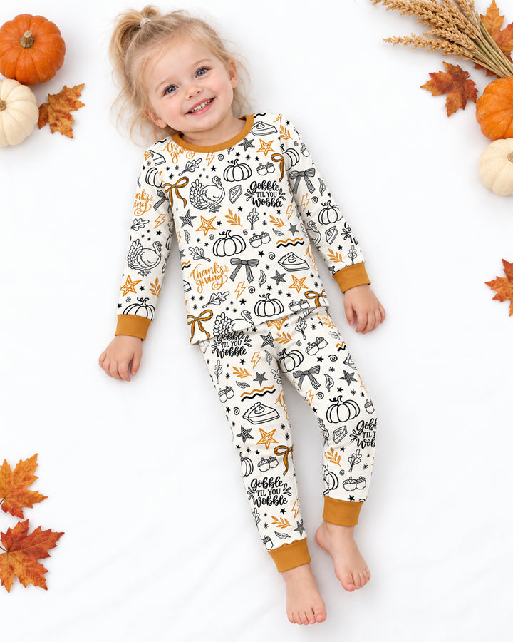 Cute Coquette Fal Bamboo Two Piece Long Sleeve Pajama Set