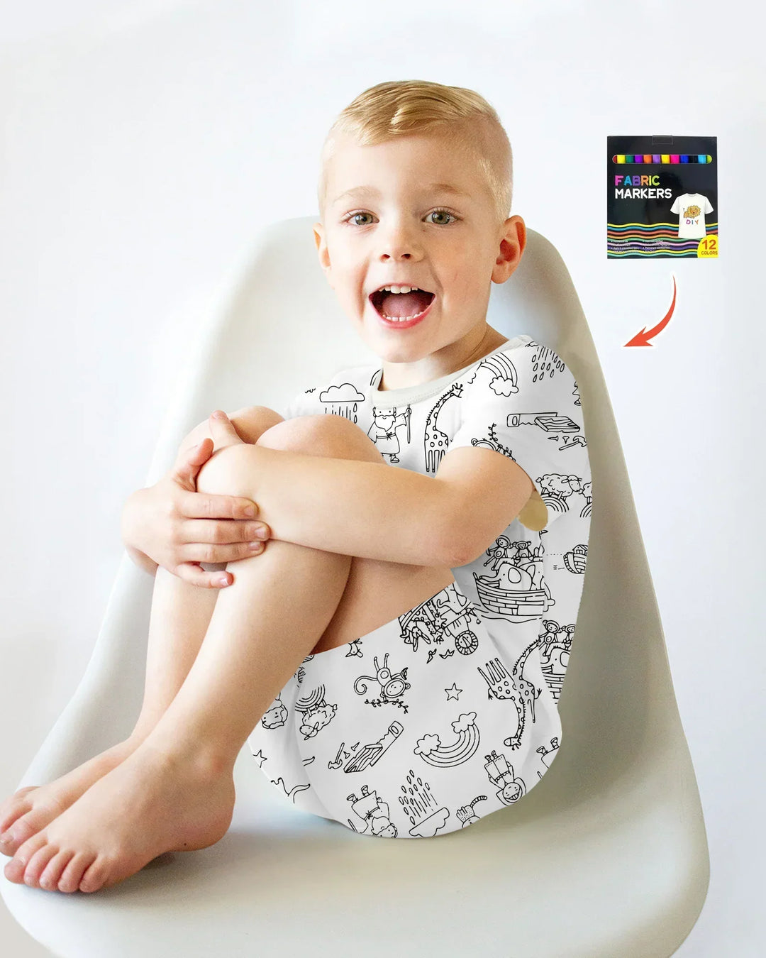 Template Zweiteiliges Pyjama-Set mit kurzen Ärmeln und Shorts