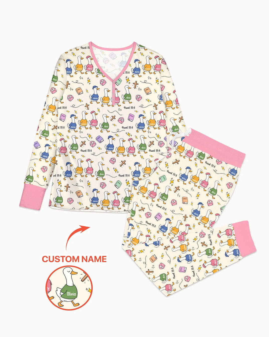 Template Damen Pyjama-Set aus personalisiertem Bambus