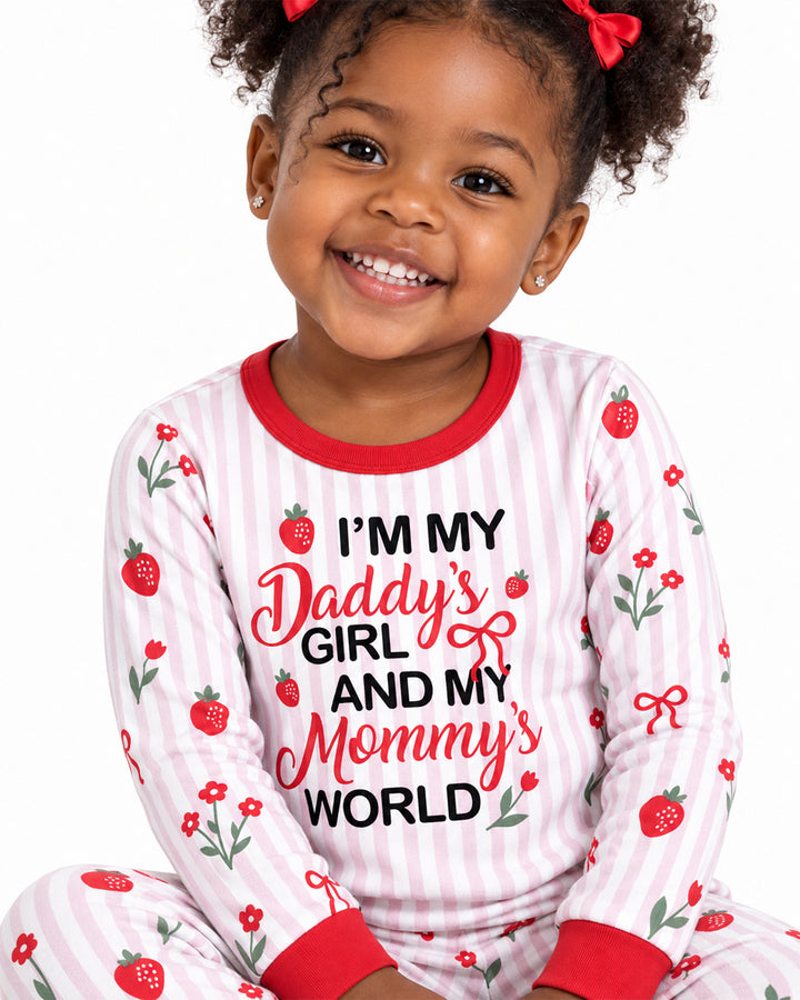 I'm My Daddy's Girl And My Mommy's World Bamboo Two Piece Long Sleeve Pajama Set