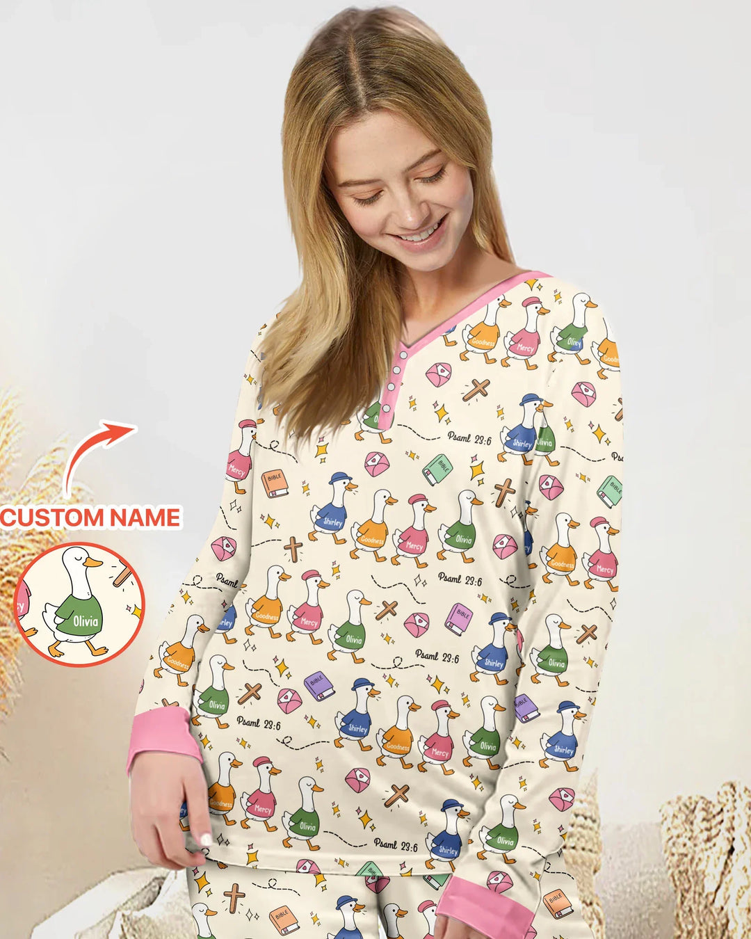 Template Damen Pyjama-Set aus personalisiertem Bambus