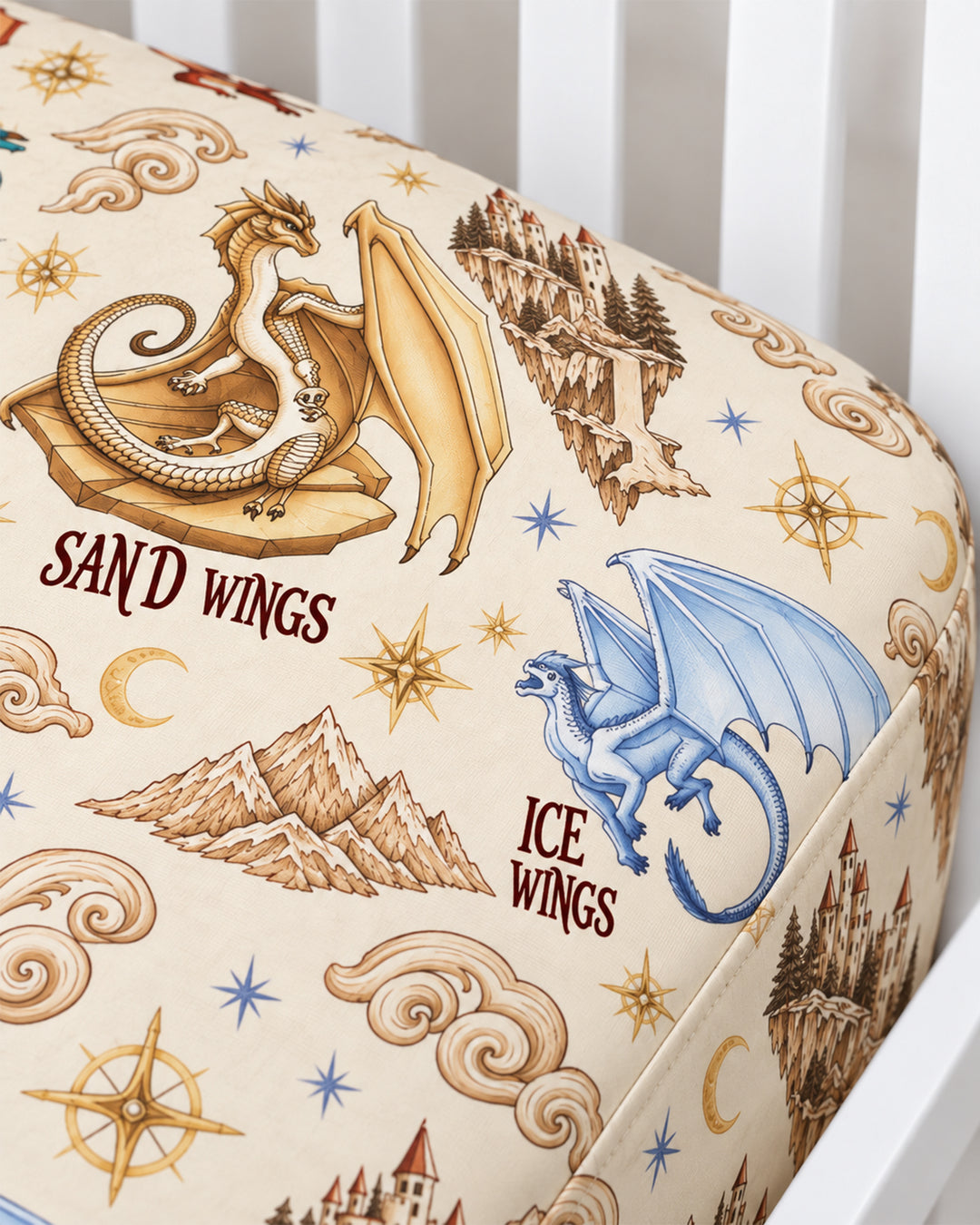 Elemental Dragons Bamboo Fitted Crib Sheet
