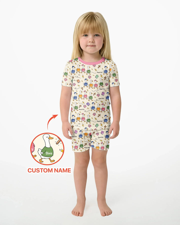 Zweiteiliges Pyjama-Set mit kurzen Ärmeln und Shorts im Sommer-Design