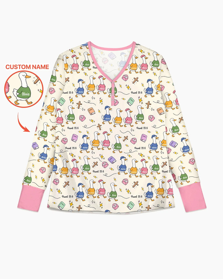 Template Damen Pyjama-Set aus personalisiertem Bambus