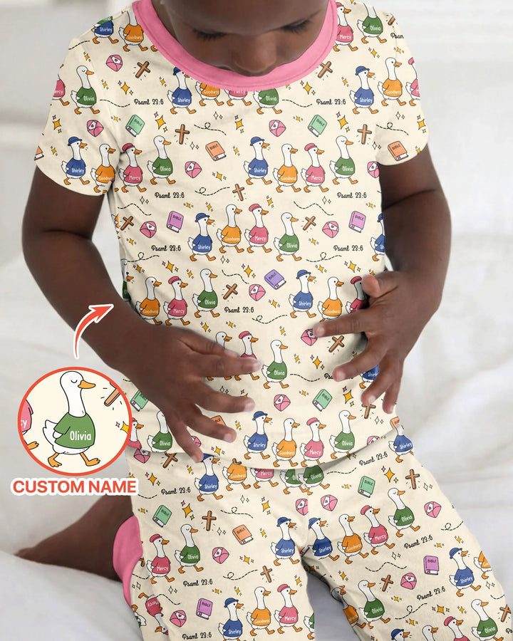 Zweiteiliges, kurzärmliges Pyjama-Set mit Marienkäfern