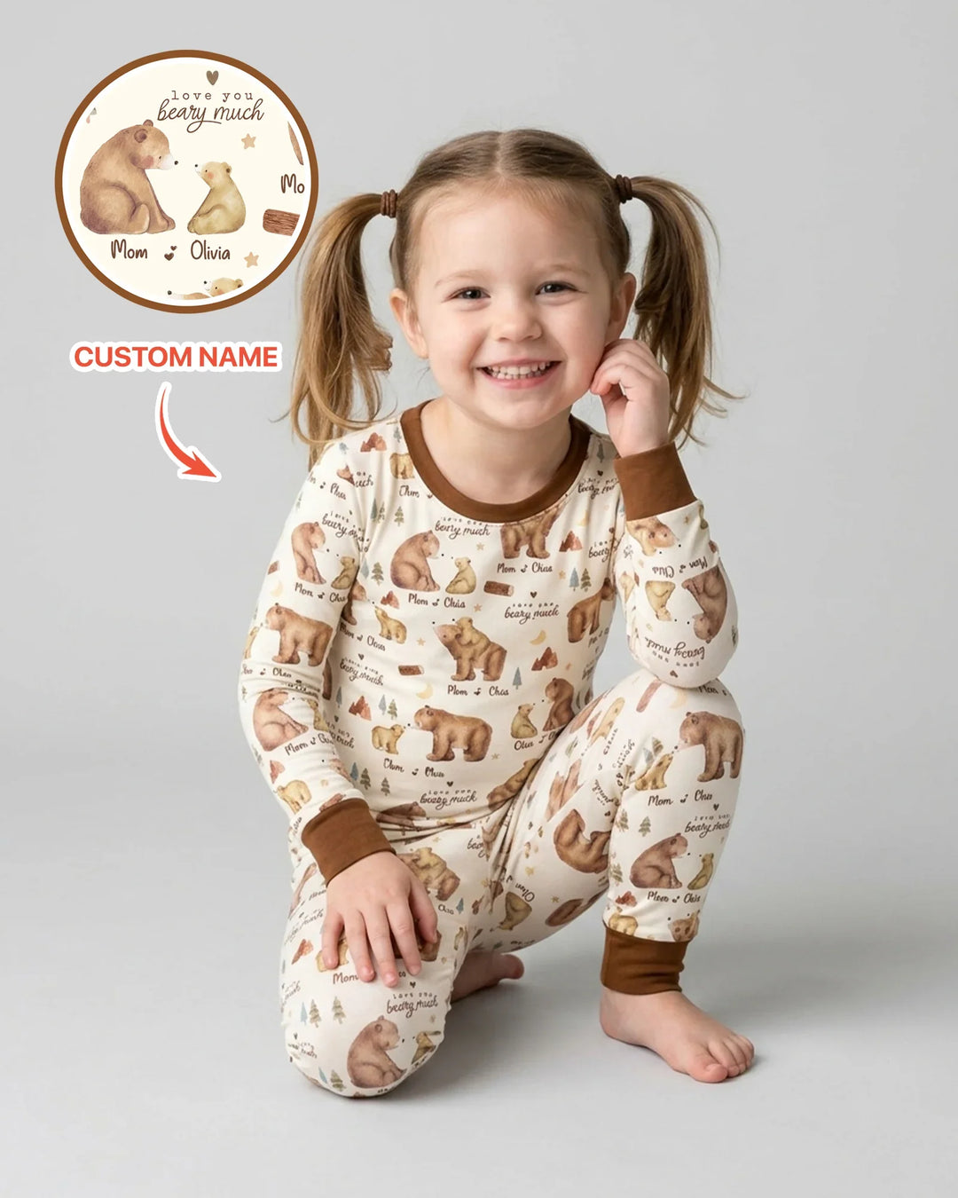 Zweiteiliges Langarm-Pyjama-Set mit Sommerfrüchten