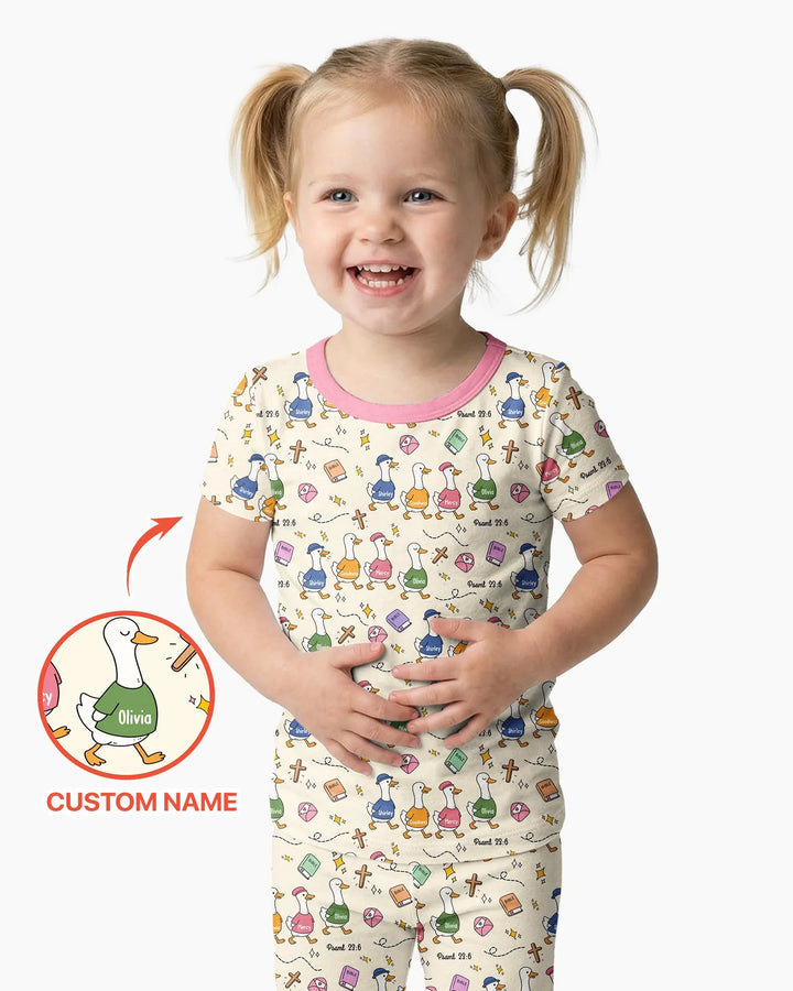 Zweiteiliges, kurzärmliges Pyjama-Set mit Marienkäfern