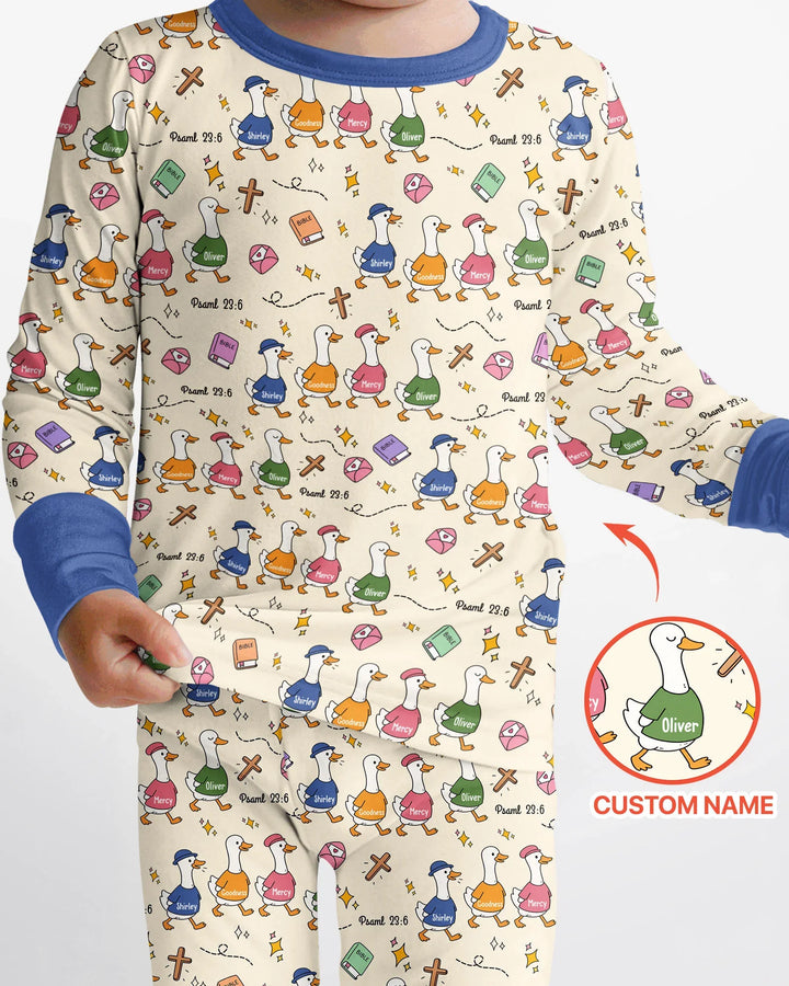 Zweiteiliges Langarm-Pyjama-Set mit Sommerfrüchten