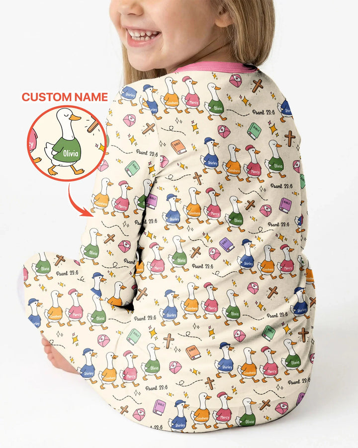 Zweiteiliges Langarm-Pyjama-Set mit Sommerfrüchten