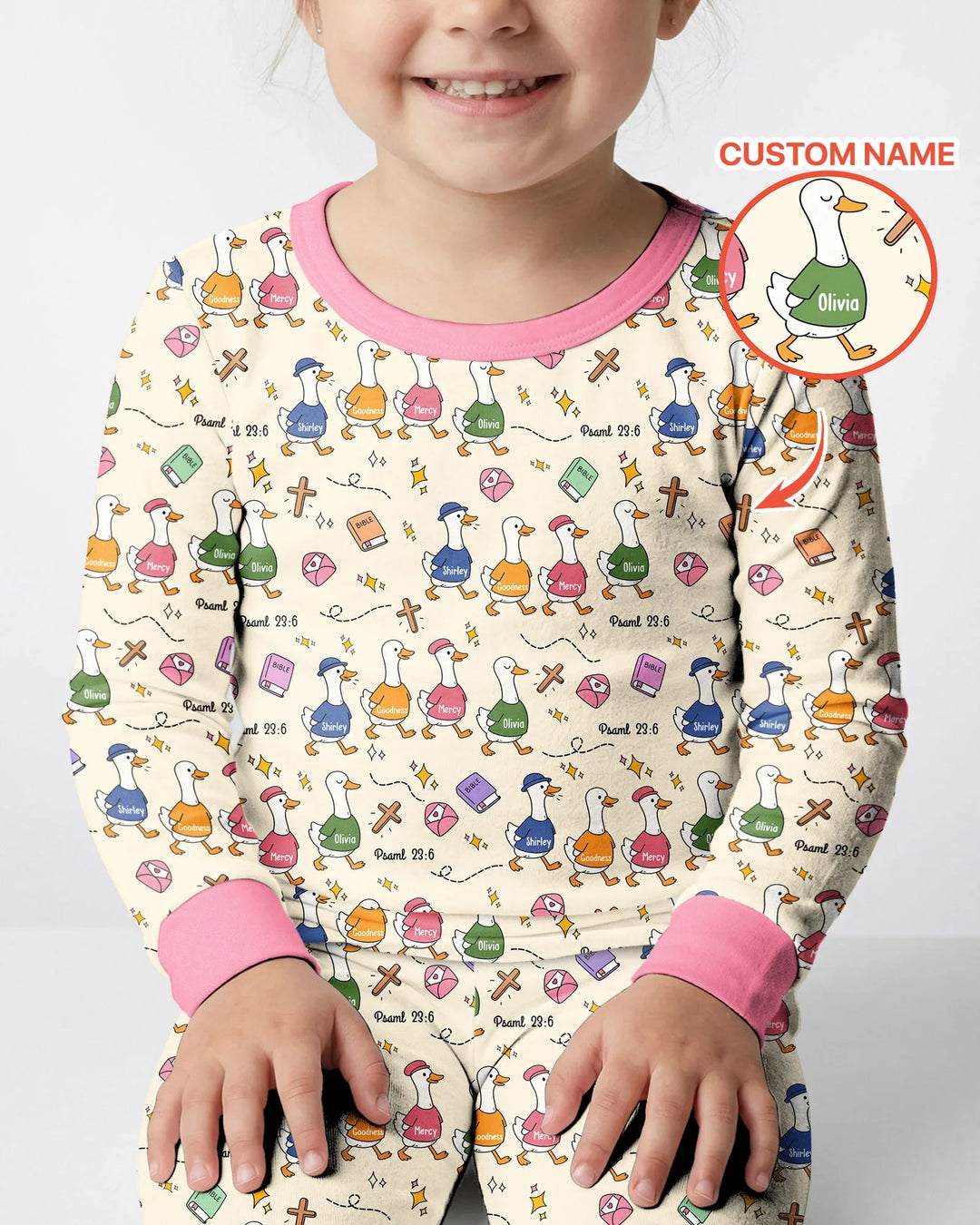 Zweiteiliges Langarm-Pyjama-Set mit Sommerfrüchten