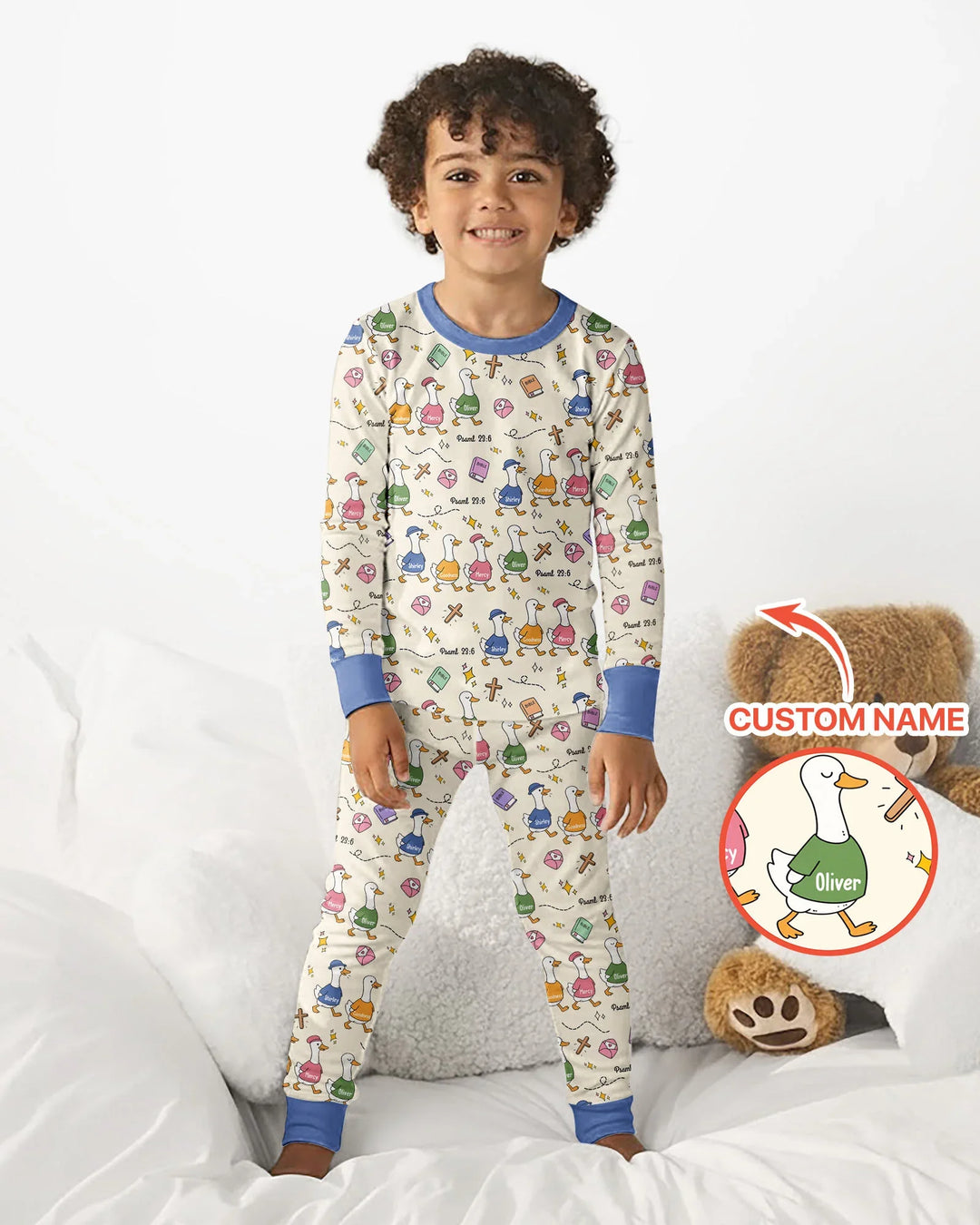 Zweiteiliges Langarm-Pyjama-Set mit Sommerfrüchten