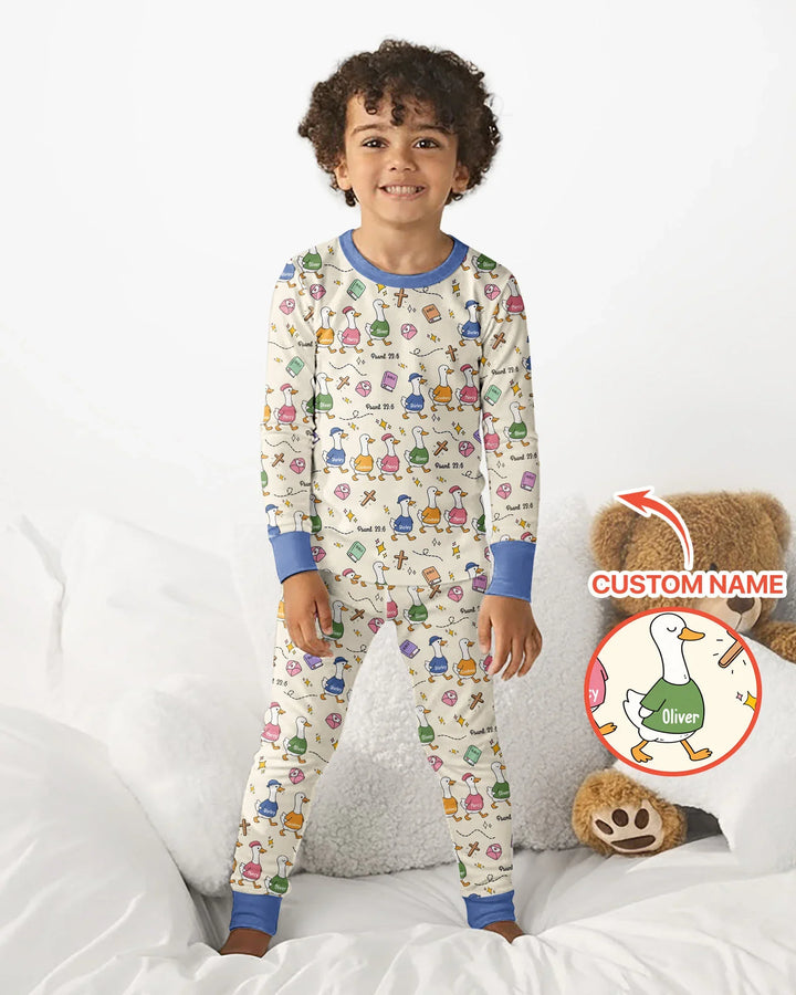 Zweiteiliges Langarm-Pyjama-Set mit Sommerfrüchten