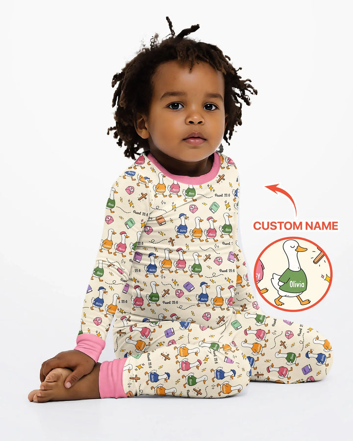 Zweiteiliges Langarm-Pyjama-Set mit Sommerfrüchten