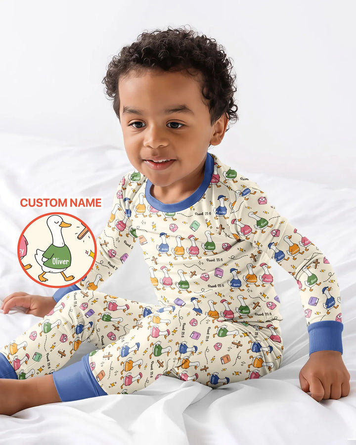 Zweiteiliges Langarm-Pyjama-Set mit Sommerfrüchten
