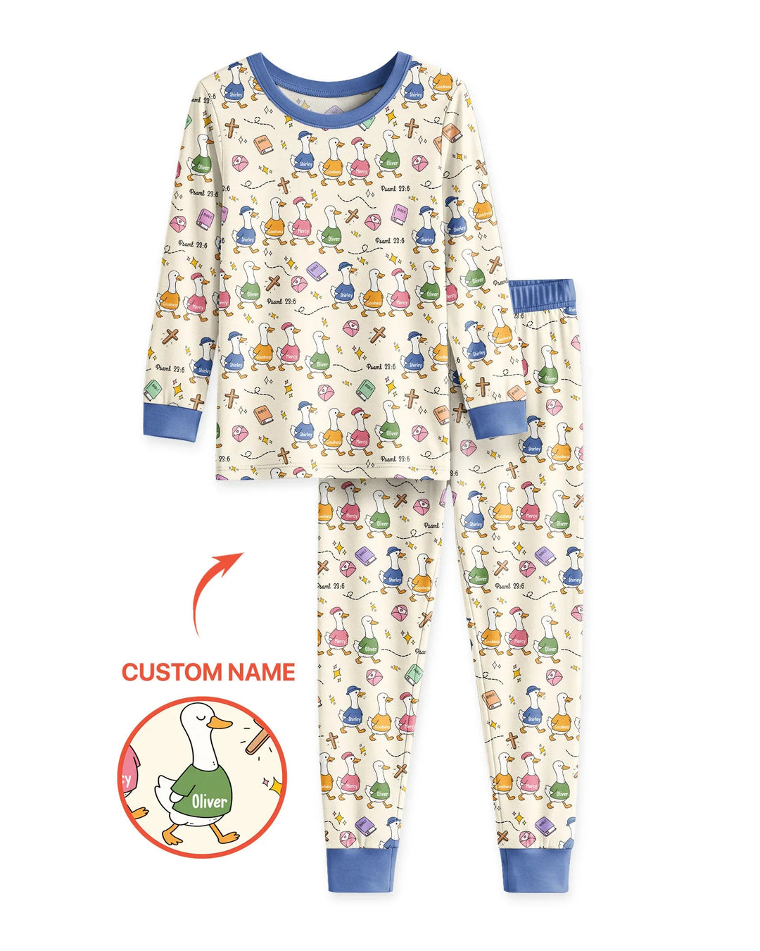 Zweiteiliges Langarm-Pyjama-Set mit Sommerfrüchten