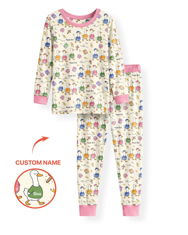 Zweiteiliges Langarm-Pyjama-Set mit Sommerfrüchten