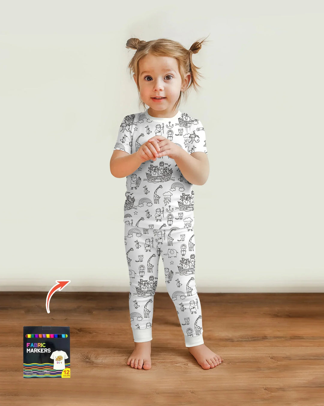 Zweiteiliges, kurzärmliges Pyjama-Set mit Marienkäfern