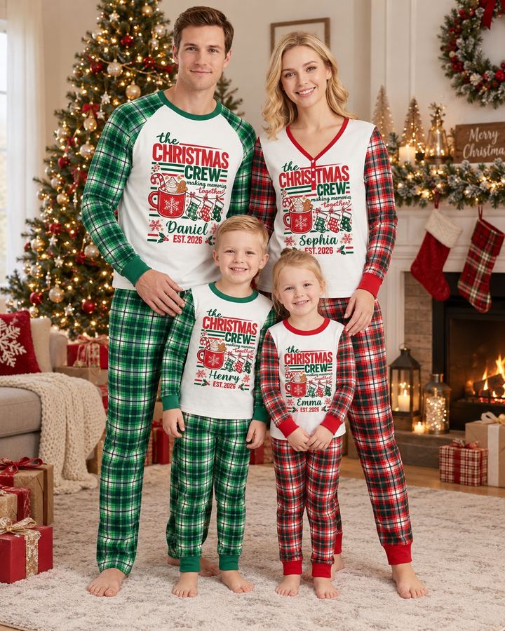 The Christmas Crew Custom Name Bamboo Men's Pajama Set