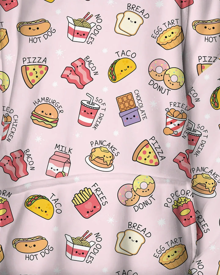 Kawaii Yummy Food Tragbarer Bambus-Deckenhoodie