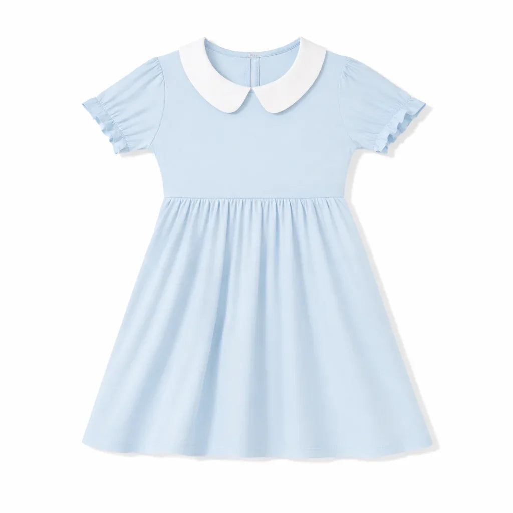 Solid Color Bamboo Peter Pan Collar Dress