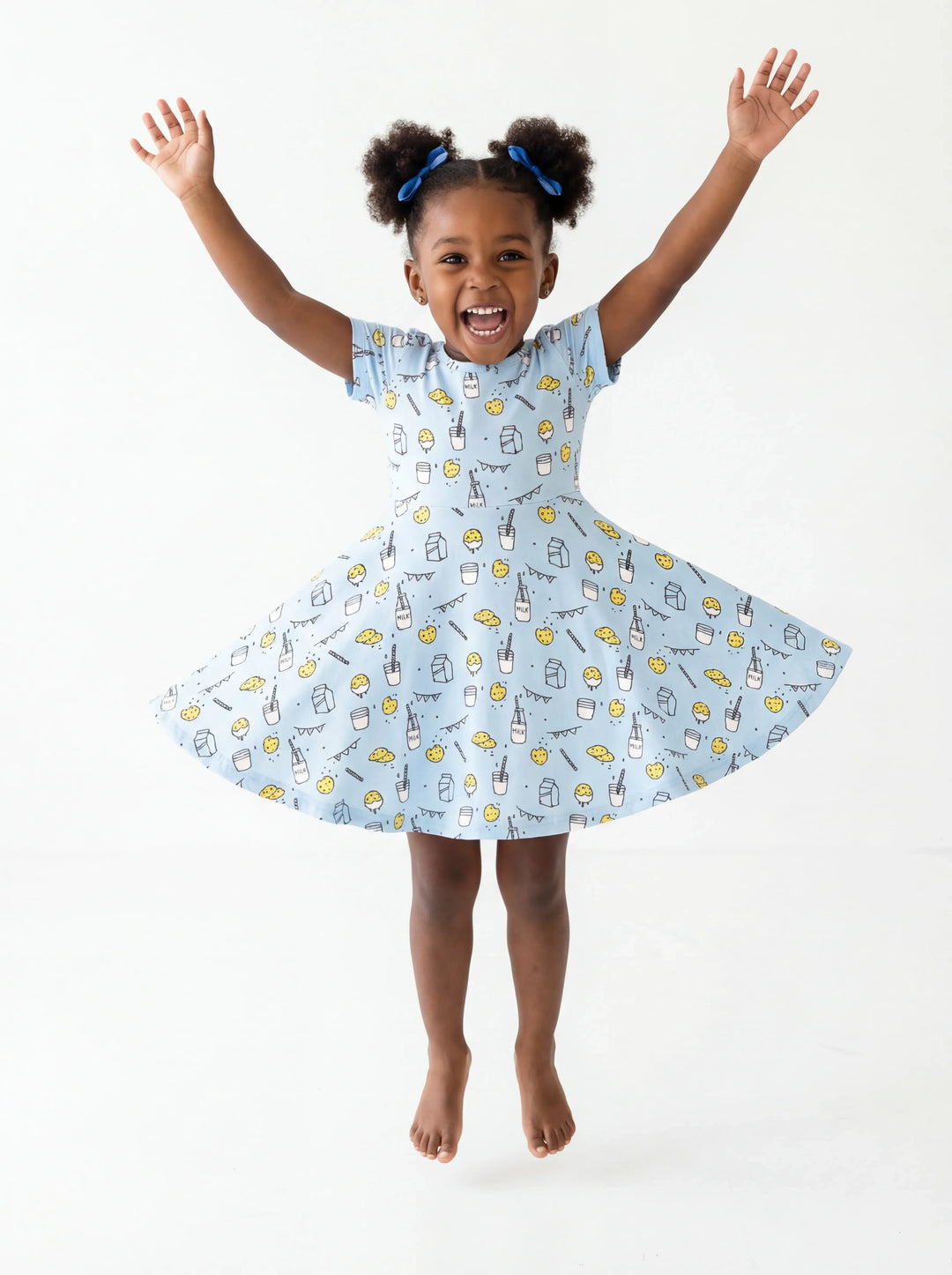 Cute Milk and Cookies Bamboo Twirl Dress