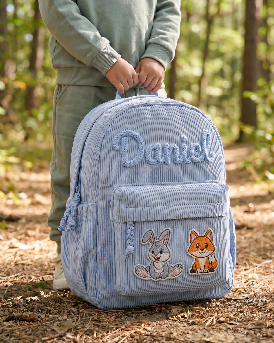 Custom Name & Animal Corduroy Backpack