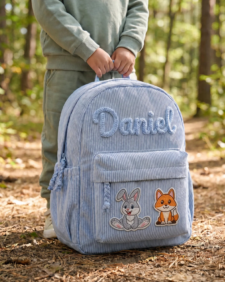 Custom Name & Animal Corduroy Backpack