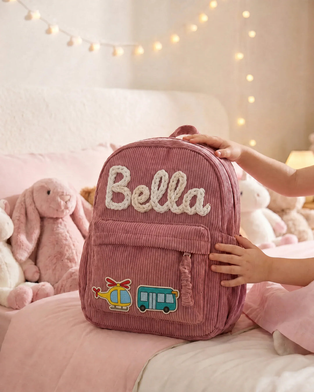 Custom Name & Vehicle Corduroy Backpack