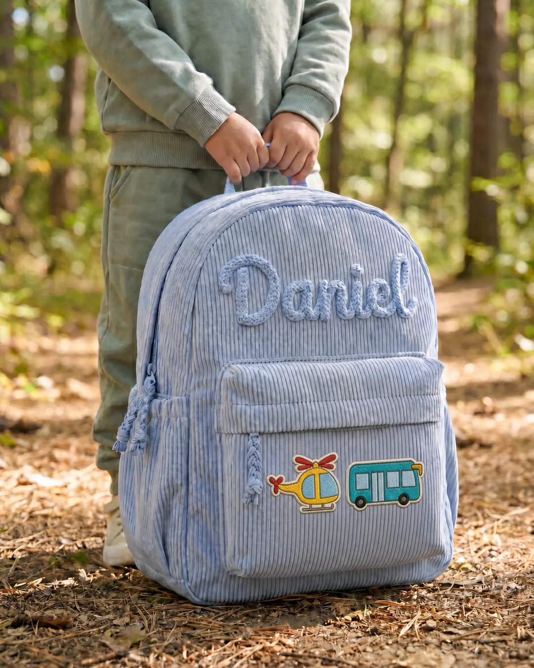 Custom Name & Vehicle Corduroy Backpack