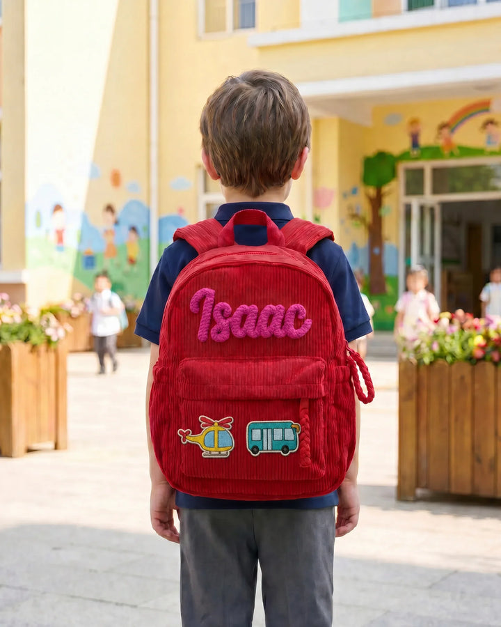 Custom Name & Vehicle Corduroy Backpack