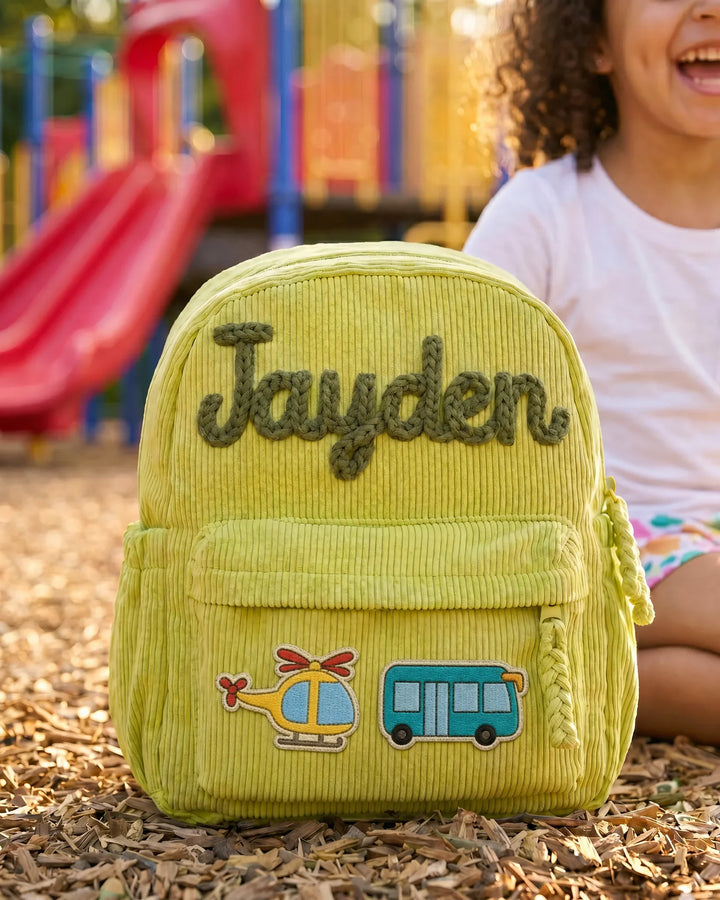 Custom Name & Vehicle Corduroy Backpack