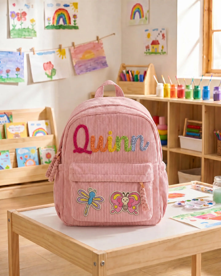 Custom Name & Insect Corduroy Backpack