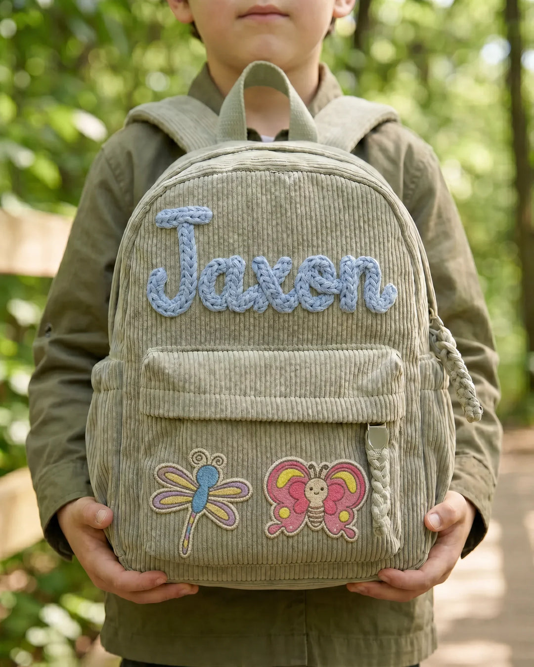 Custom Name & Insect Corduroy Backpack