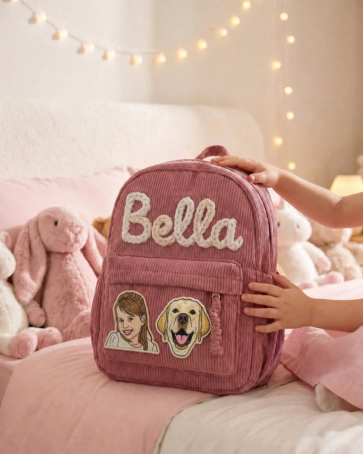Custom Photo Corduroy Backpack