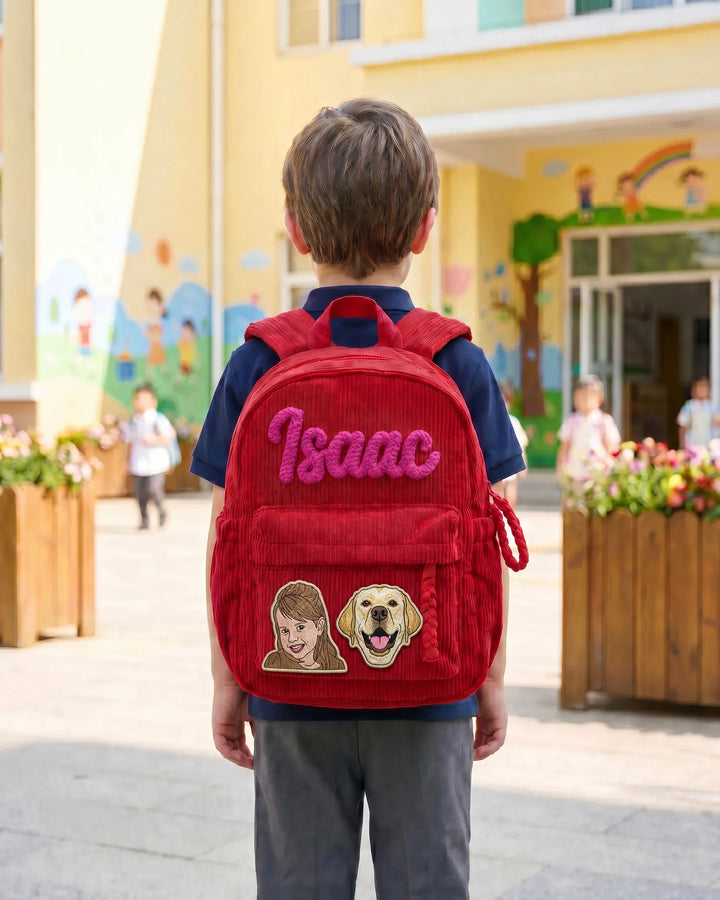 Custom Photo Corduroy Backpack