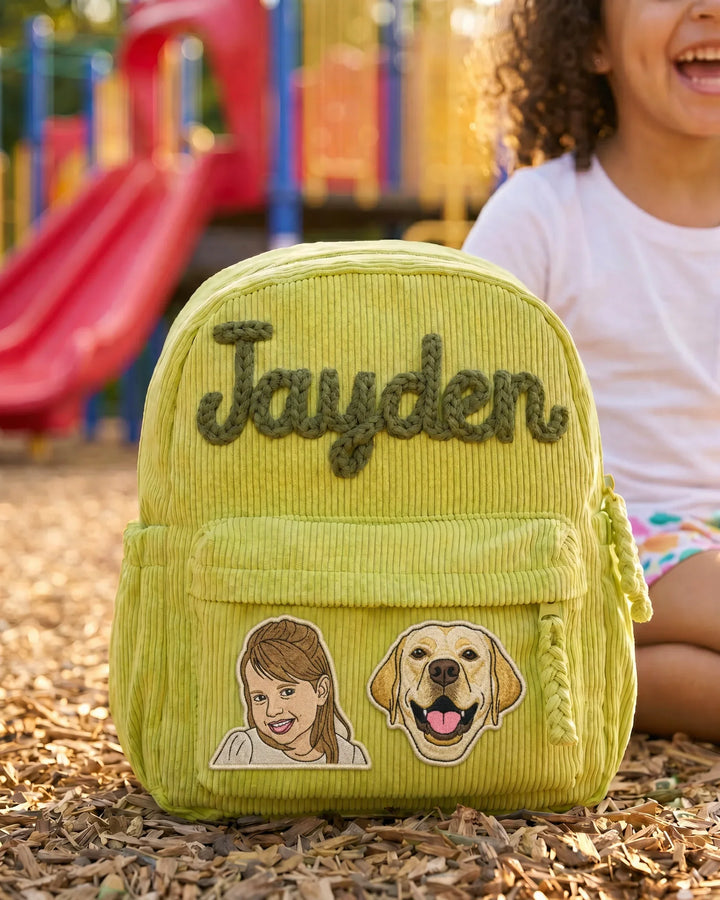 Custom Photo Corduroy Backpack