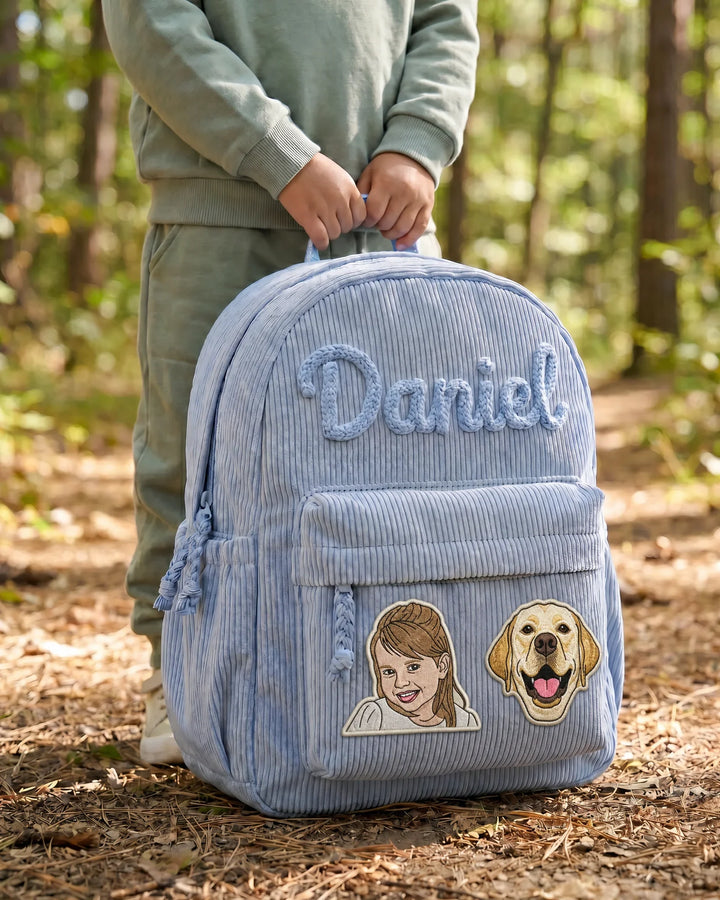 Custom Photo Corduroy Backpack