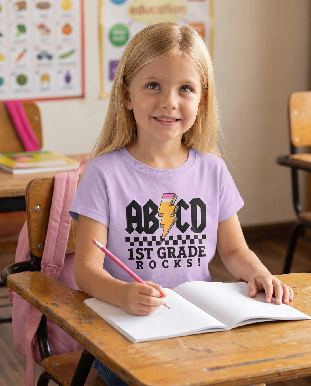 Alphabet ABCD Bamboo Crewneck T-Shirt
