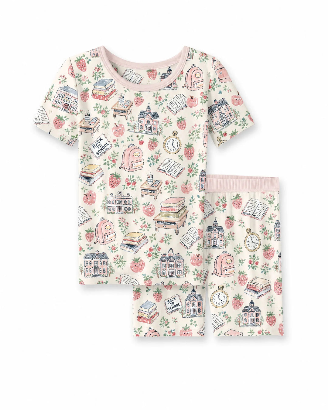 Schlafanzug-Set zweiteilig, kurze Ärmel, kurze Hose, Bambus