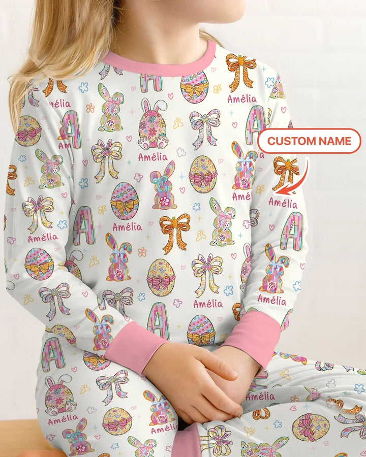 Zweiteiliges Langarm-Pyjama-Set mit Sommerfrüchten