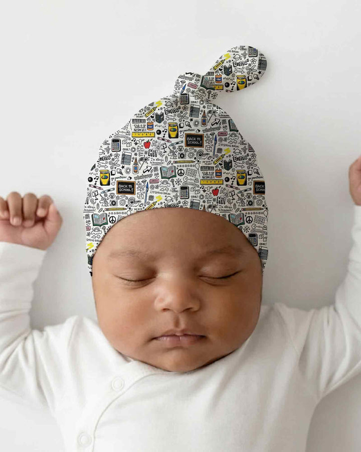 School Days Doodles Bamboo Knotted Hat