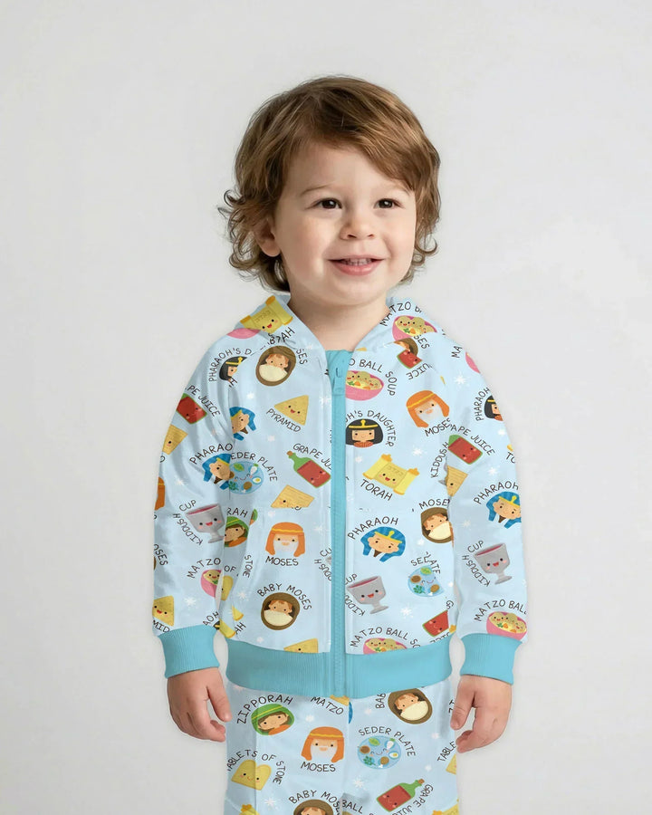Cute Passover Characters Bamboo Zip Hoodie